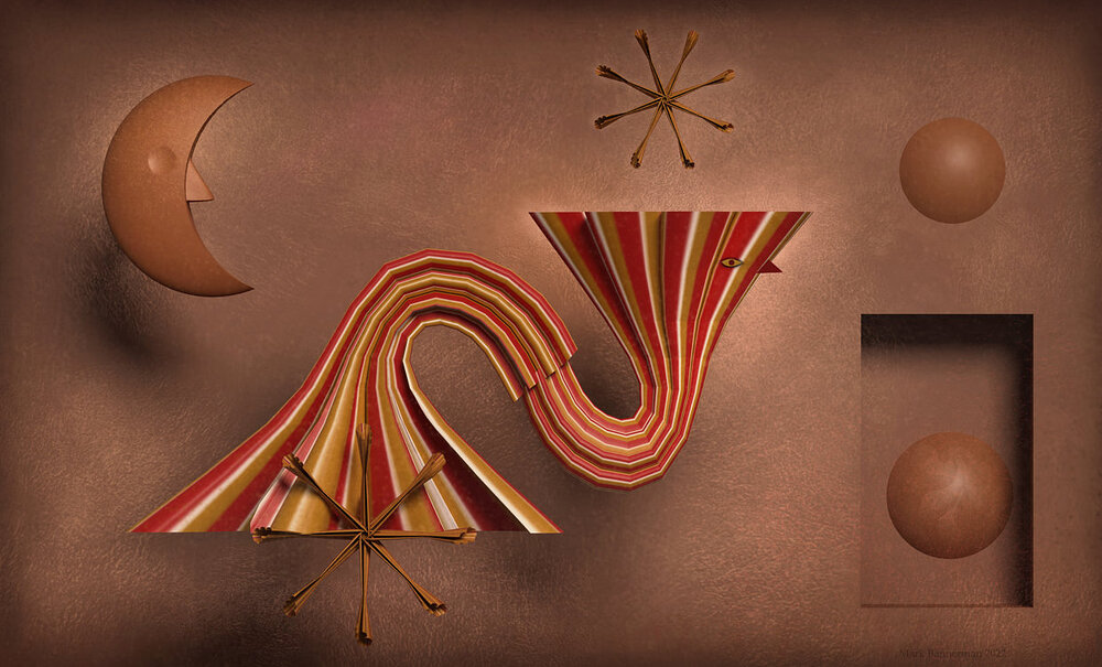 striped bird abstract