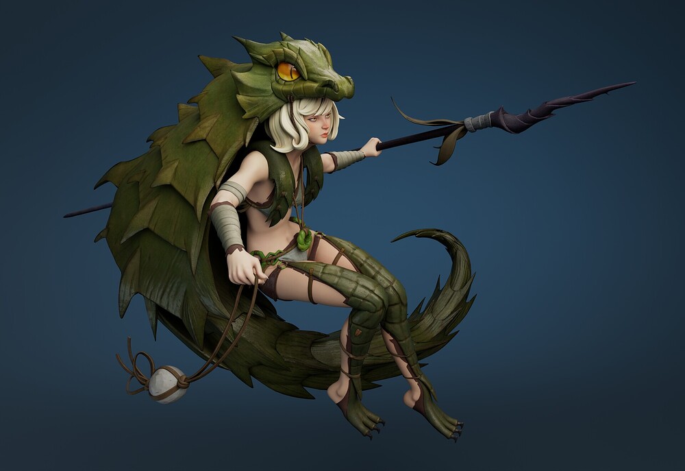diego-maggiore-lizardgirl-fightpose