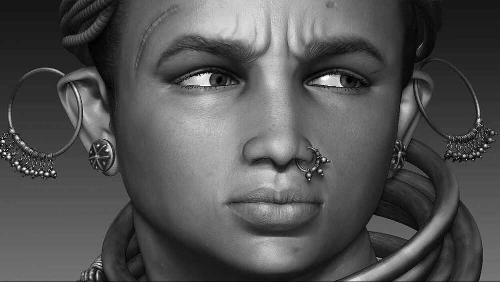 TribalFace2_BW