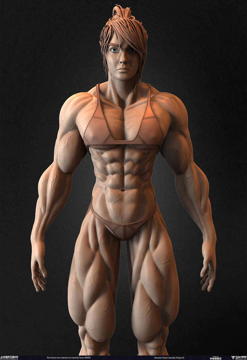 Muscular Female anatomy Volume 02 sculpted by Yacine BRINIS 020