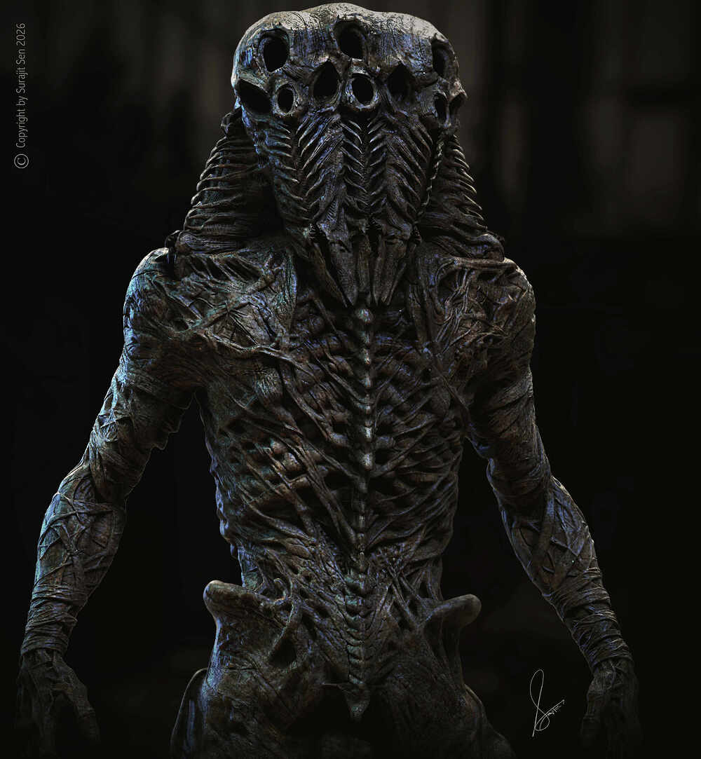 C1_The Eroded Sentinel_Digital_Sculpture_SurajitSen_April2026