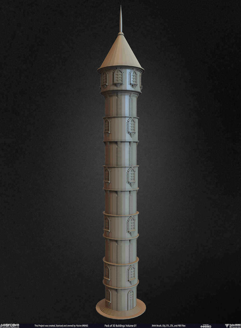 Pack of 30 Buildings Vol 01 Sculpted by Yacine BRINIS Set 012