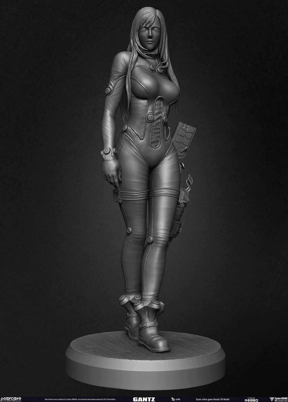 Gantz Video Game Female 3D Model sculpted by Yacine BRINIS 008