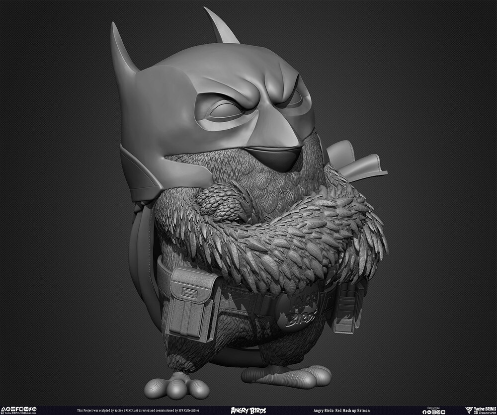 Red Mash Up Batman Angry Birds Movie 02 Rovio Entertainment sculpted by Yacine BRINIS 008