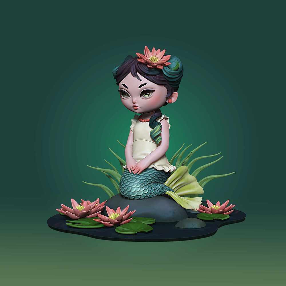 Mermaid_BackgroundGreen