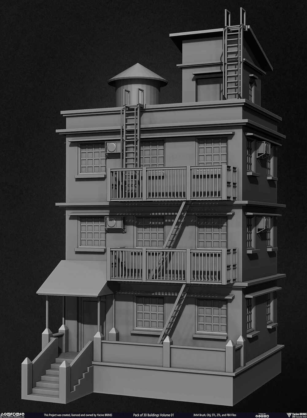 Pack of 30 Buildings Vol 01 Sculpted by Yacine BRINIS Set 043