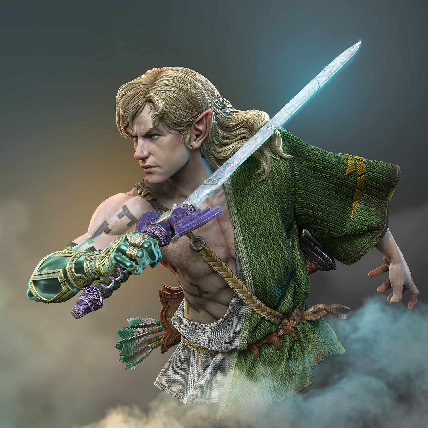 Zelda totk fanart link zbrushcentral