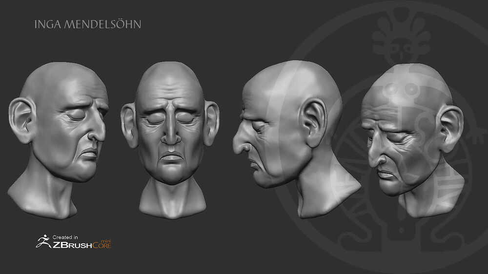 Inga Mendelsöhn Portrait sculpting 2022 Old man