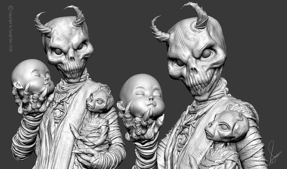Baby_food_Digital_Sculpture_Surajjit_Sen_May2026_WIP
