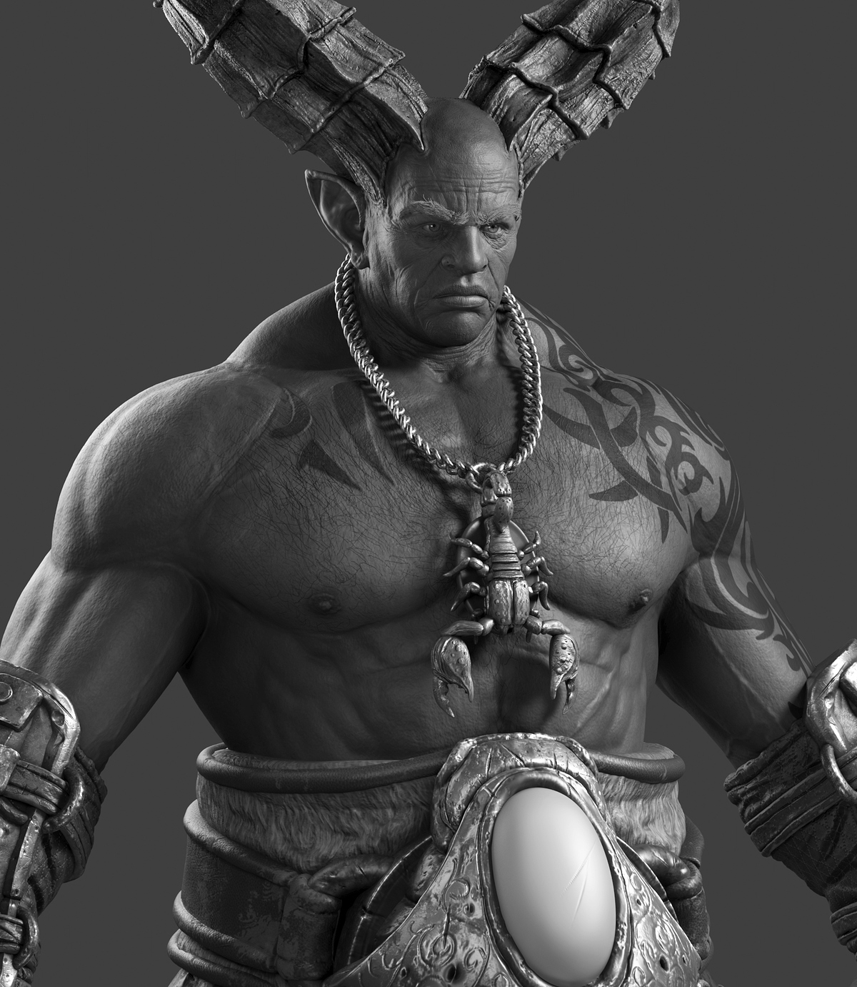 Scorpion warrior2K final renderB&W