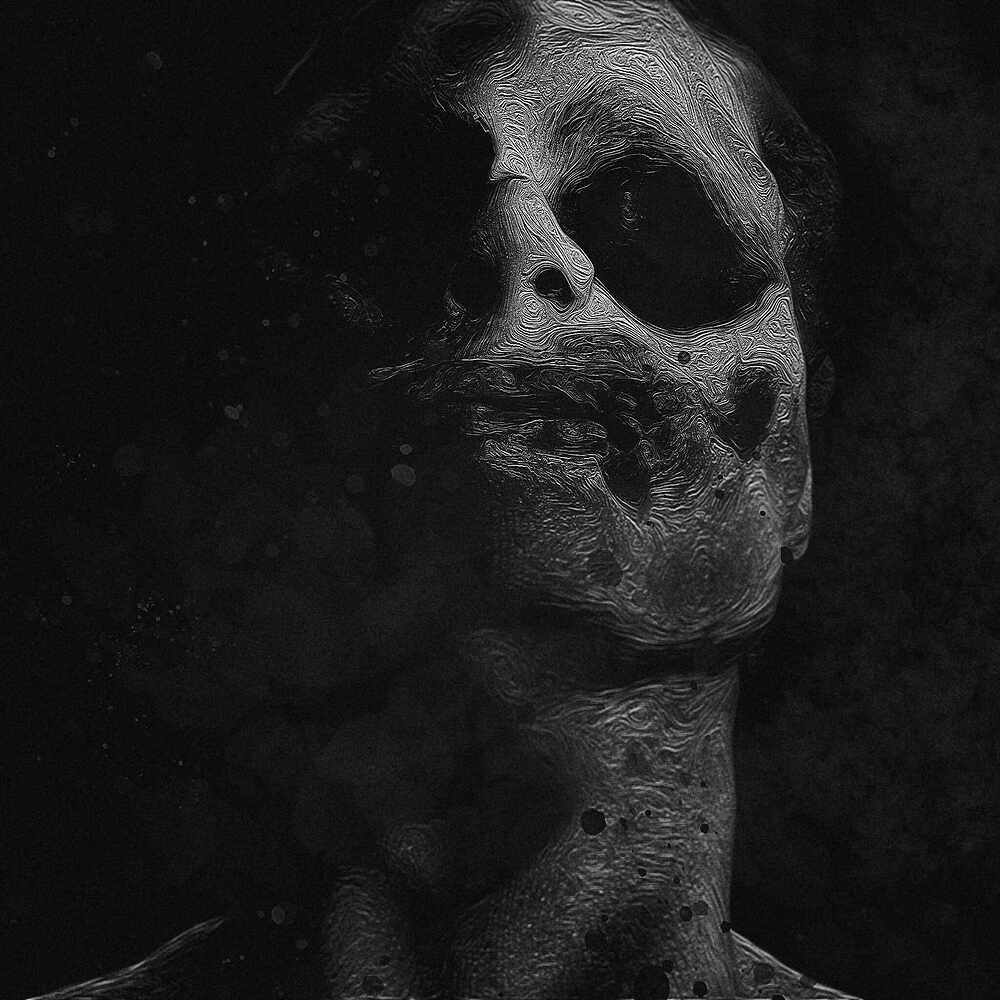 dark portrait b and w darkroom edit august 2021