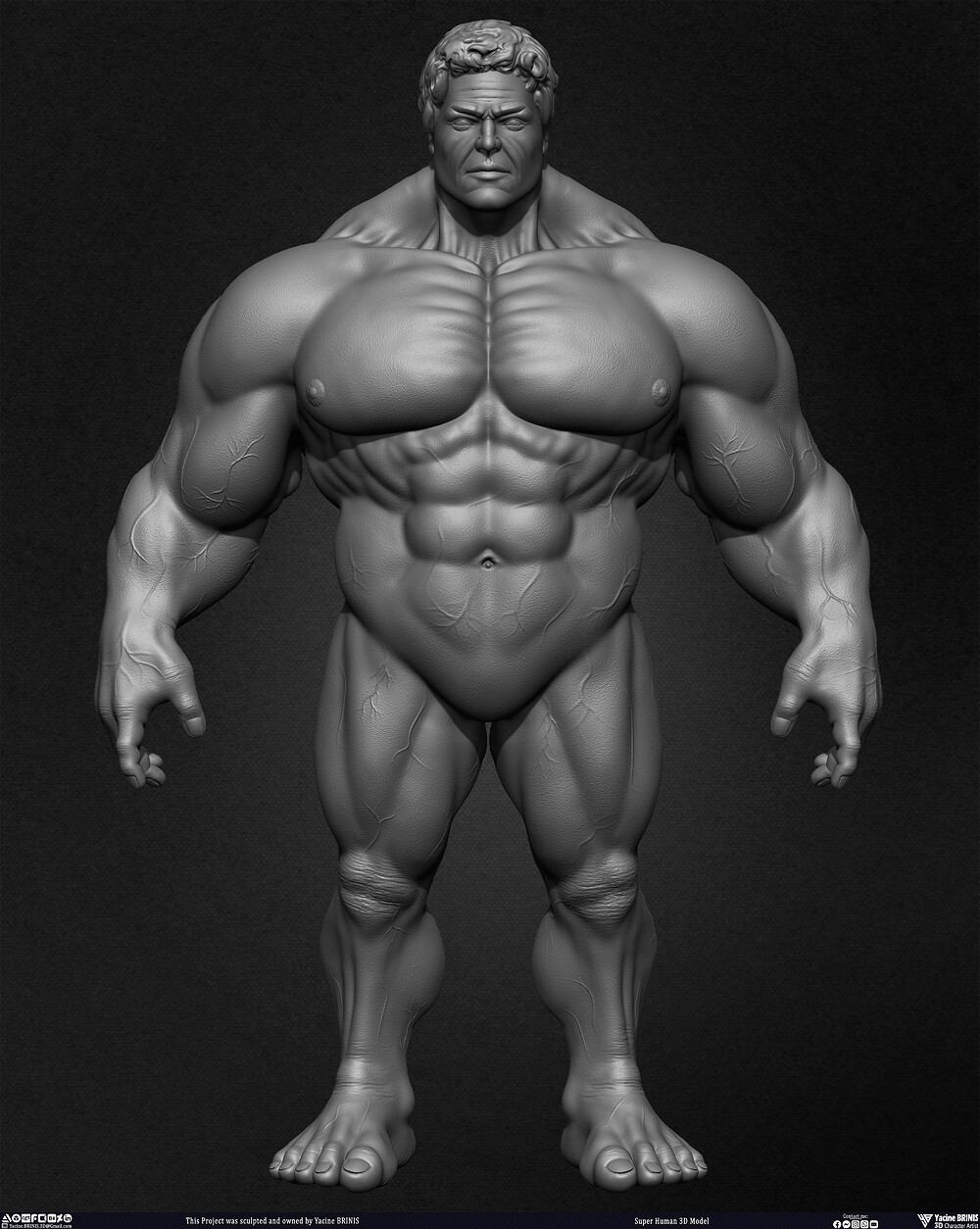 Super Human 3D Model sculpted by Yacine BRINIS 009