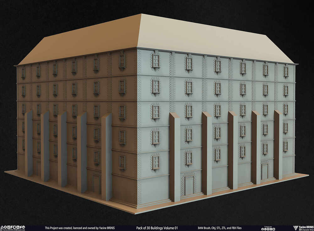 Pack of 30 Buildings Vol 01 Sculpted by Yacine BRINIS Set 025
