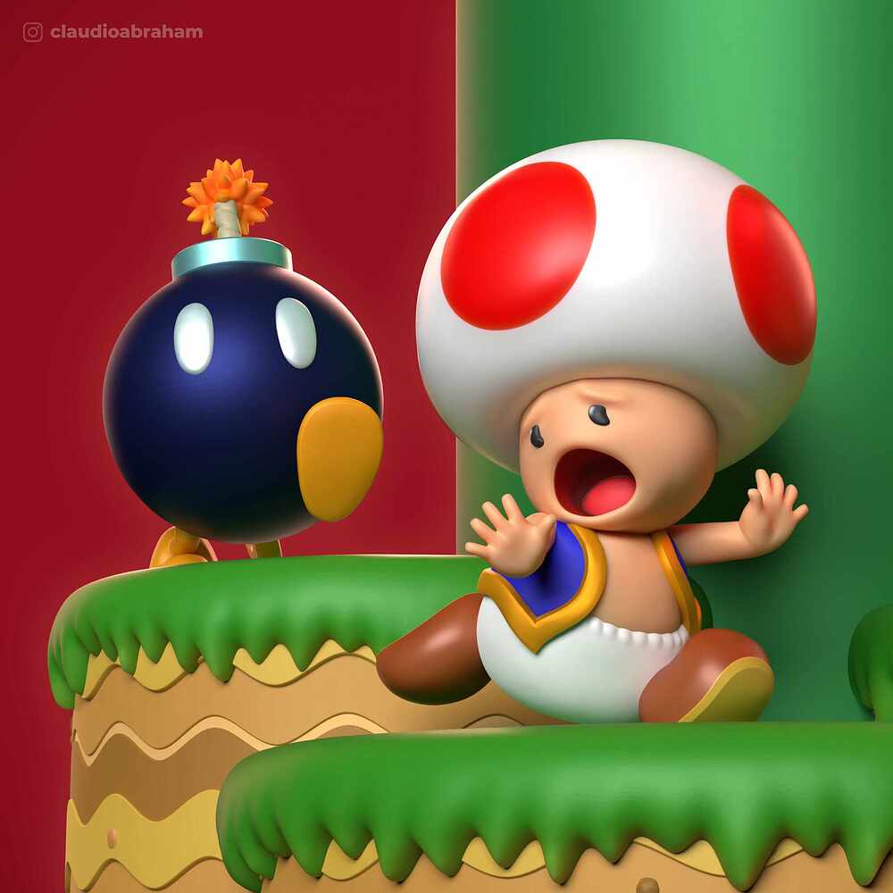 SuperMarioDiorama_ClaudioAbraham_Toad_BombOmb_01c