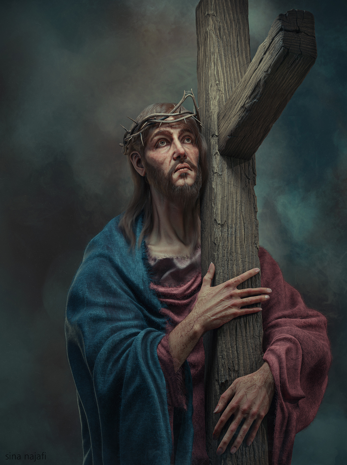 Christ carruing The cross