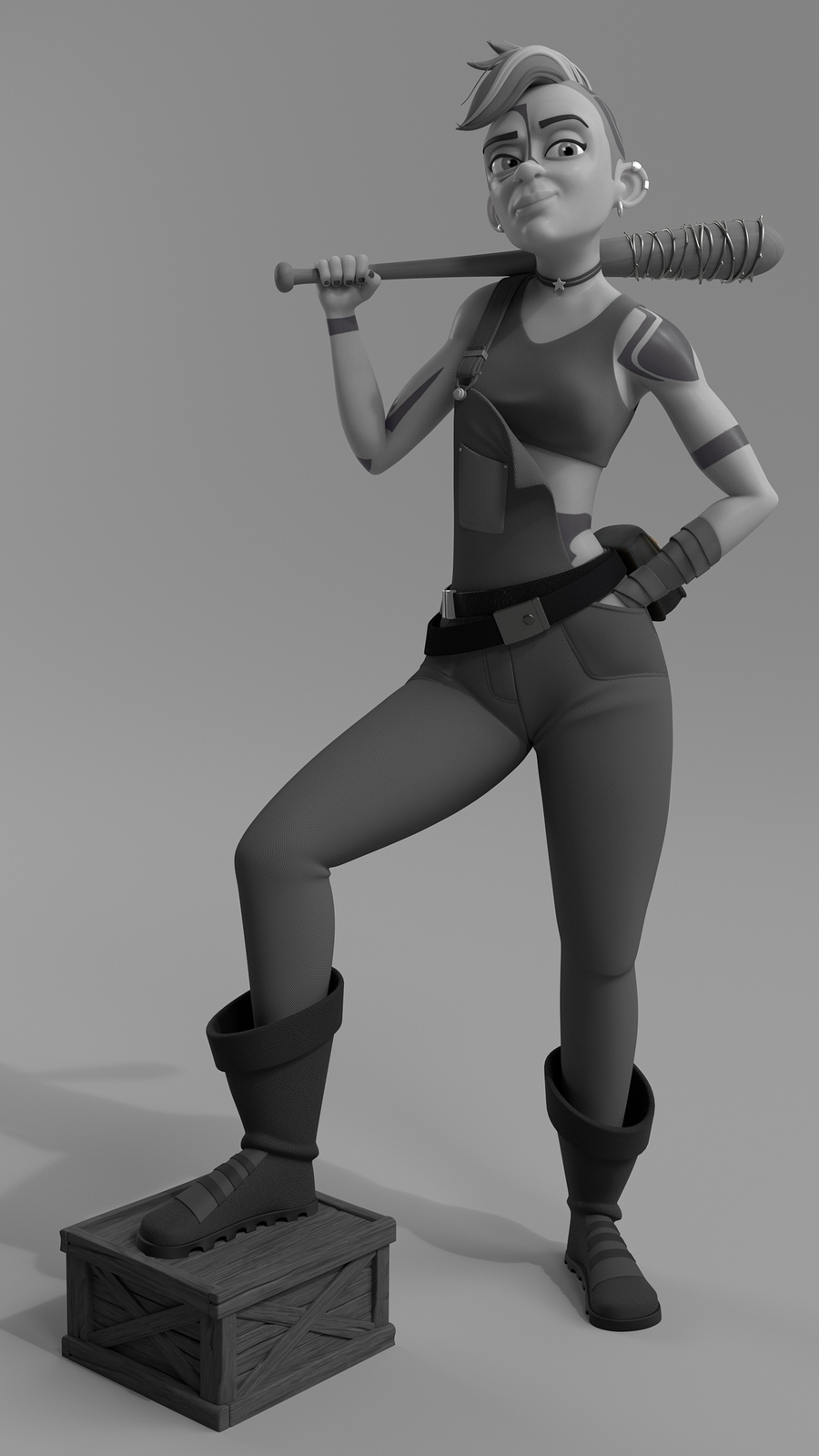 smurfGirlPose1BW_001