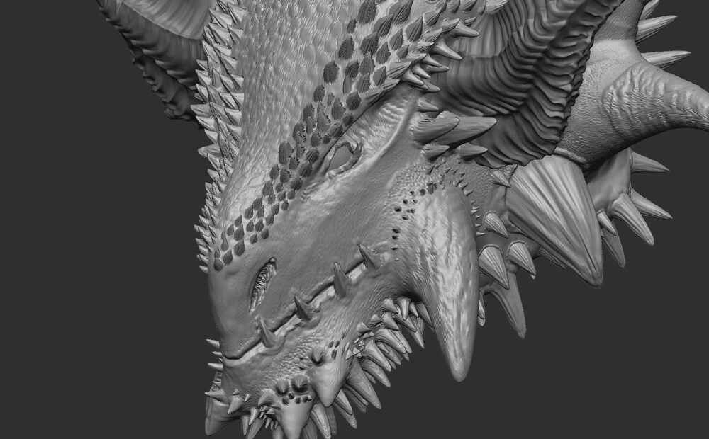 Dragon head side closeup