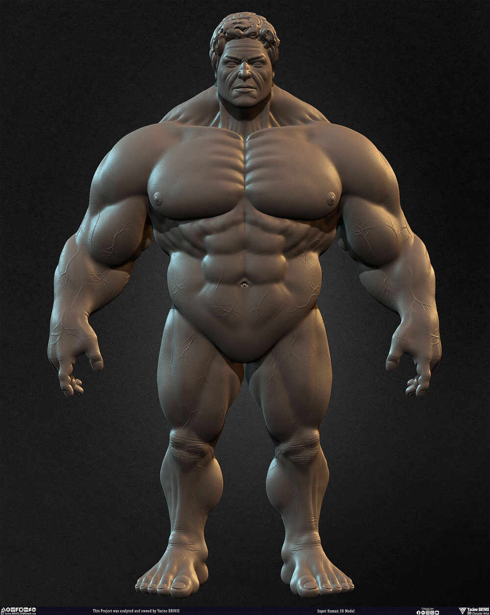 Super Human 3D Model sculpted by Yacine BRINIS 013