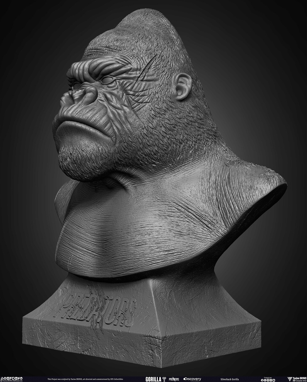 Silverback Gorilla Predator sculpted by Yacine BRINIS 003