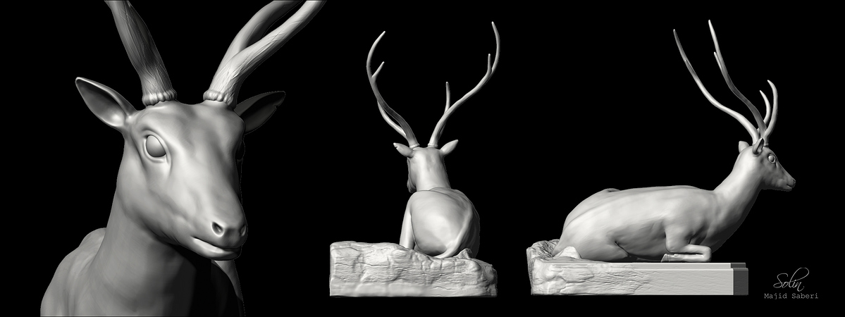 Deer Sculpture_Zbrush-Base Render 2