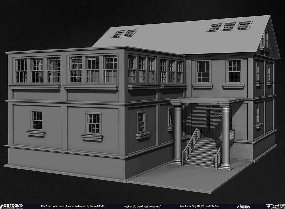 Pack of 30 Buildings Vol 01 Sculpted by Yacine BRINIS Set 051