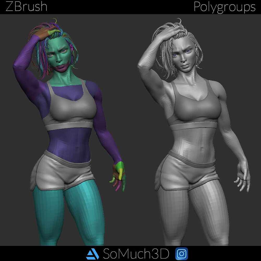 Zbrush Polygroups IG