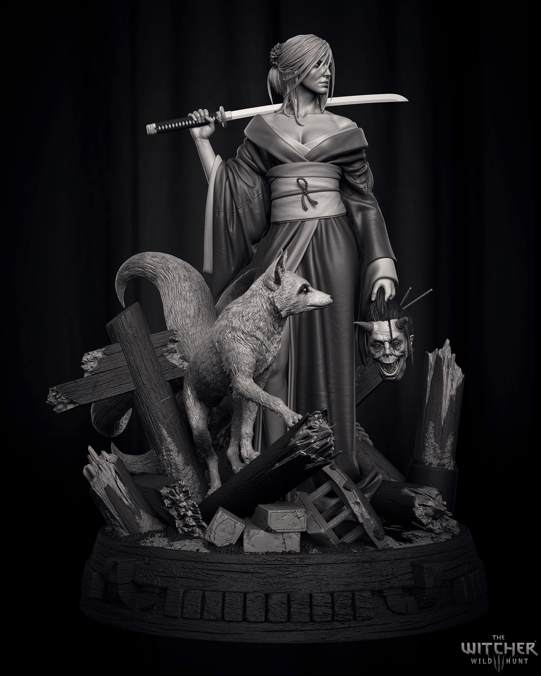 Ciri and Kitsune Figure CD Projekt ZBrushCentral