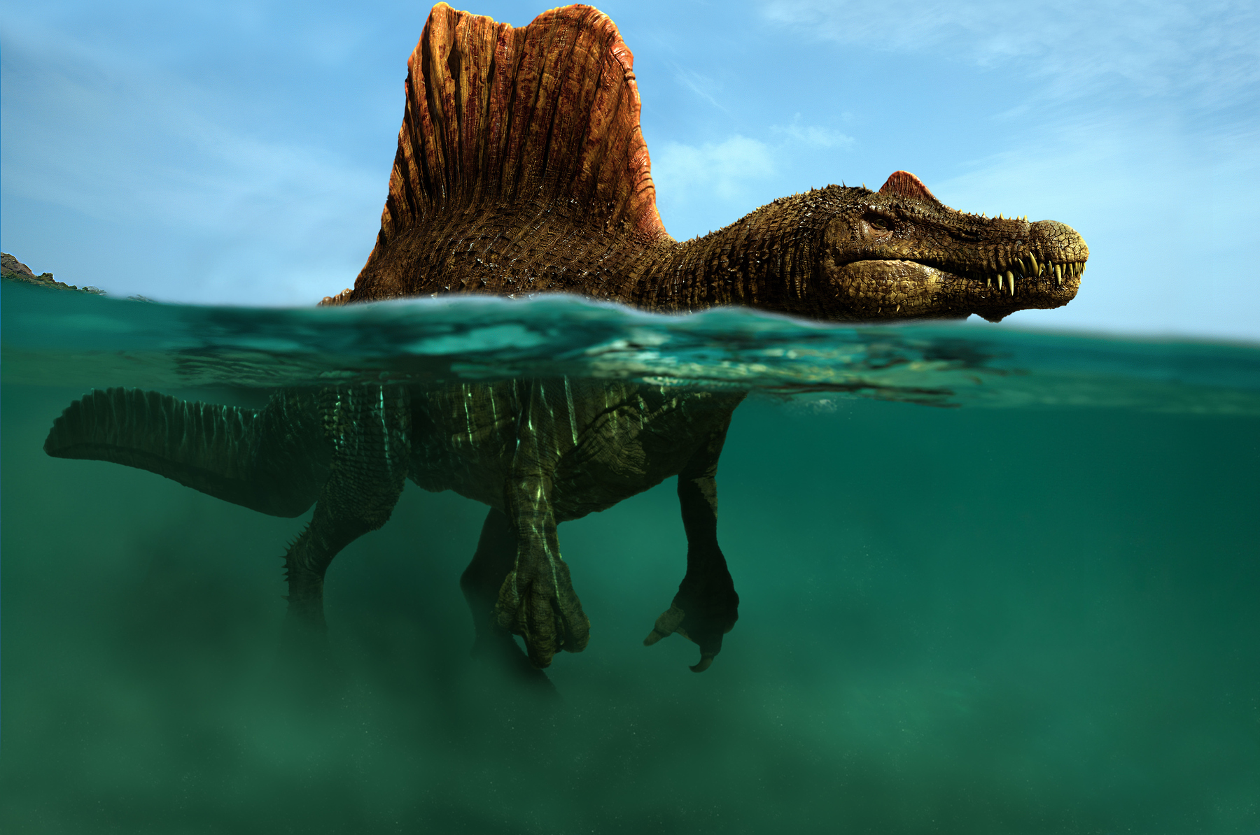 dinosaur that swims with long neck