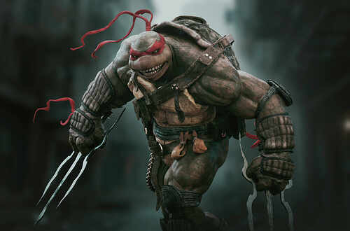Ninja turtle berzerk pose 1