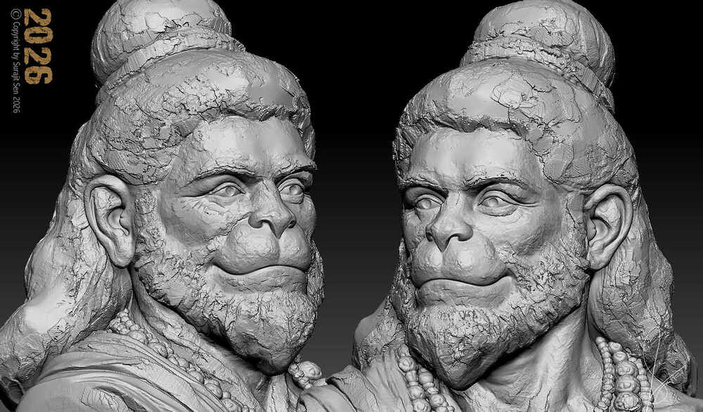 Anjaneya-Strength in Silence_Digital_Sculpture_SurajitSen_April2026_WIP