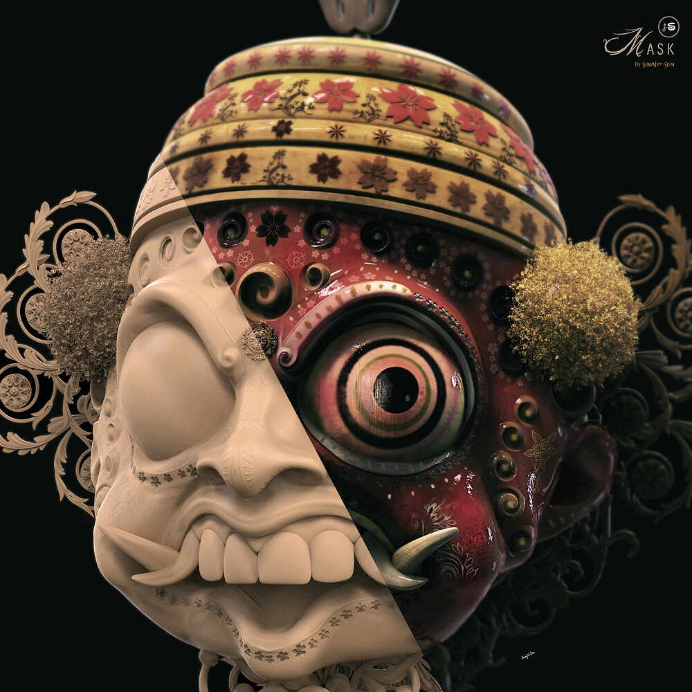 The_Maskk_Digital_Sculpture_SurajitSen_Feb2023_CLAY