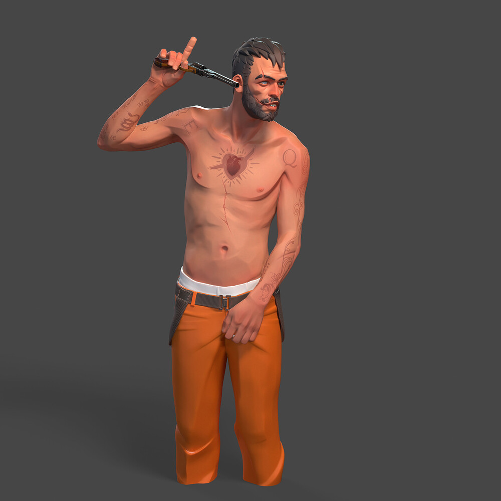 Hydell - A Stylized 3D Character Inspired by Joseph Gilgun's Iconic Role in Lockout