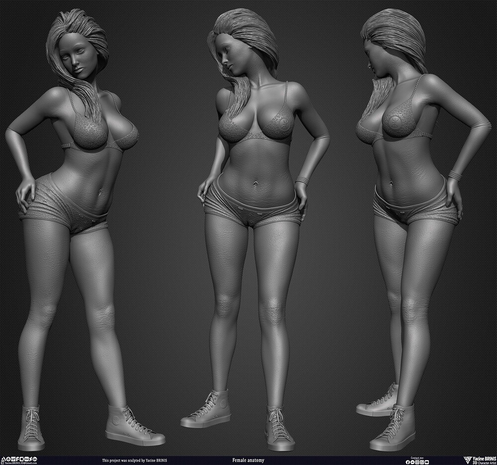 Female anatomy sculpted by Yacine BRINIS 002