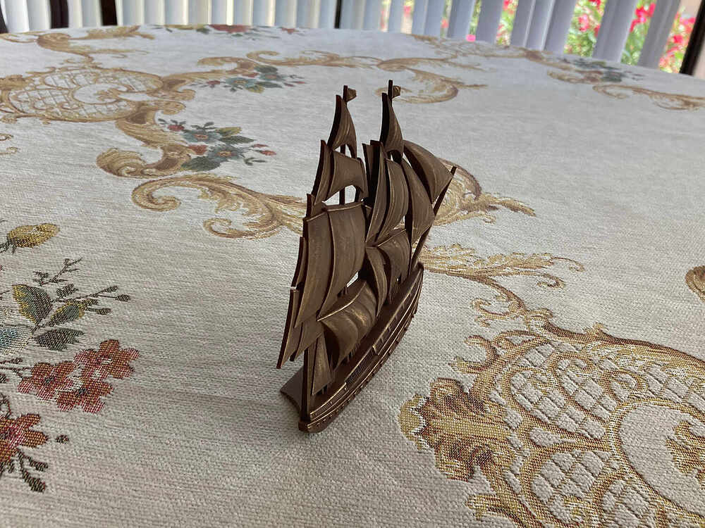 3D Printed Frigate - Bronze 2