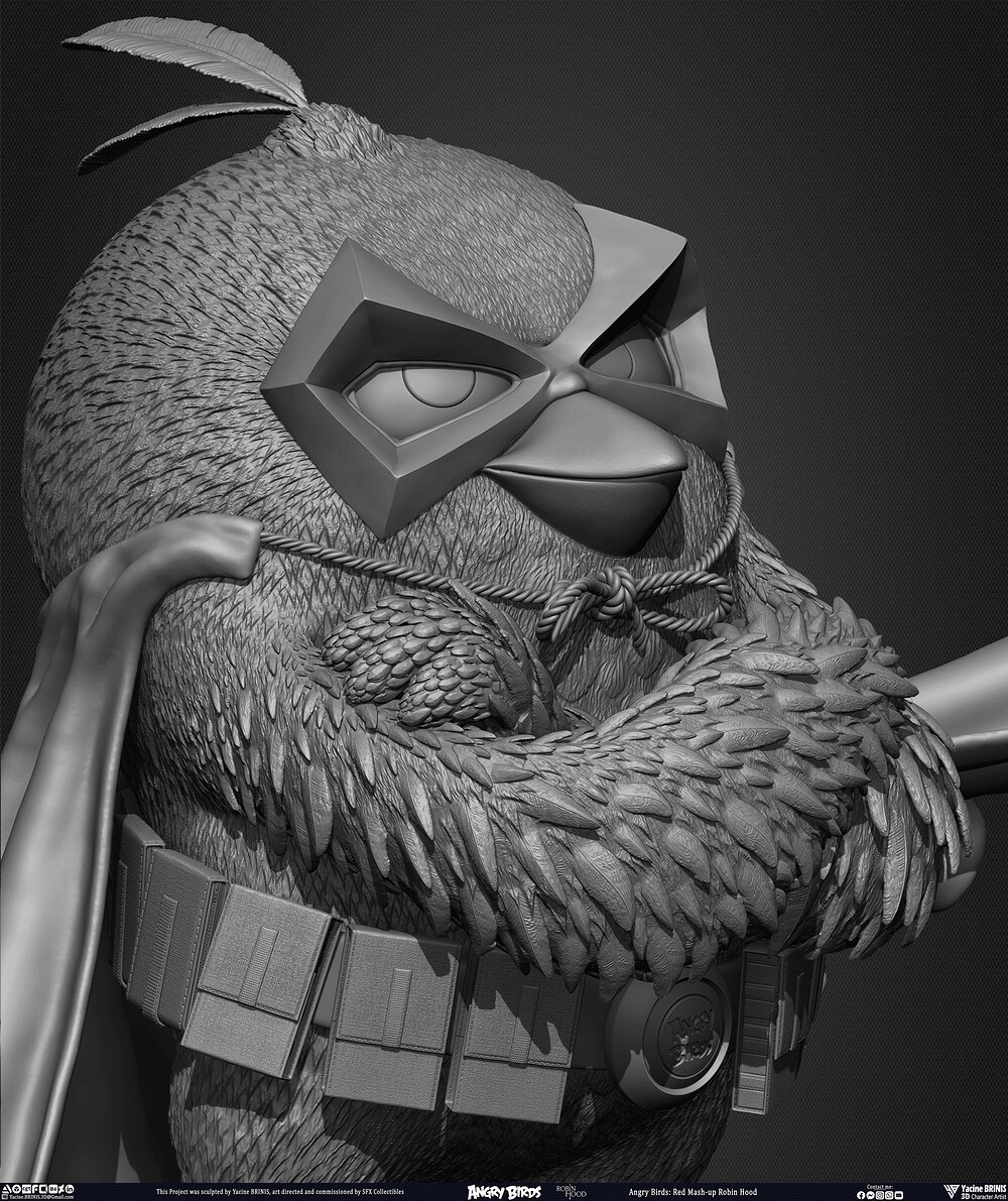 Red Mash up Angry Birds Movie 02 Robin Hood Rovio Entertainment sculpted By Yacine BRINIS 013