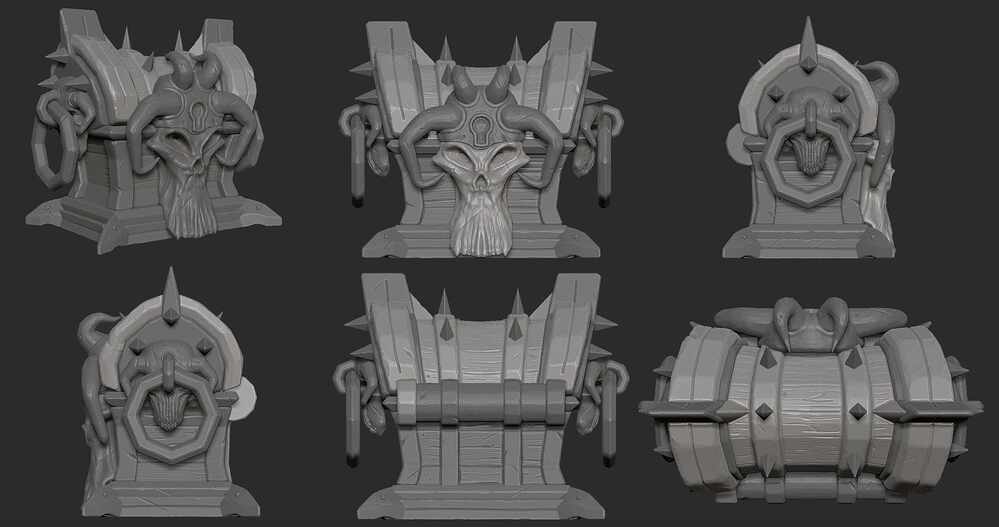 Stylized Demon Chest ZBrush 01