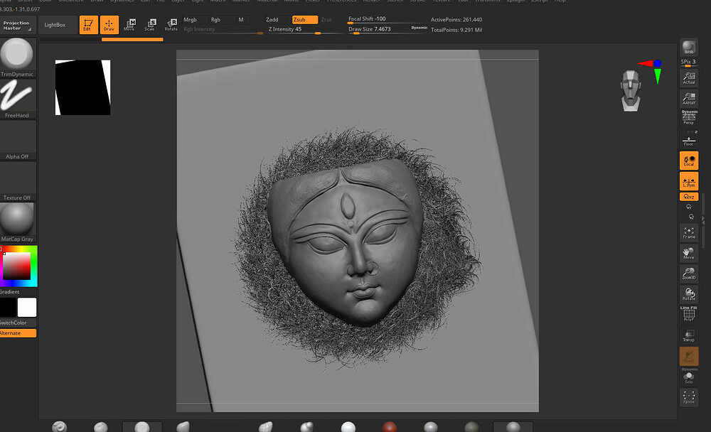 Durga_Clay_Sculpture_face_Digital_Sculpture_SurajitSen_jun2022CLAY