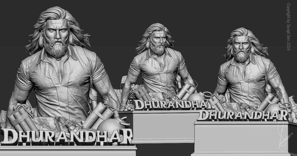 Dhurandhar_Digital_Sculpture_SurajitSen_April2026_WIP