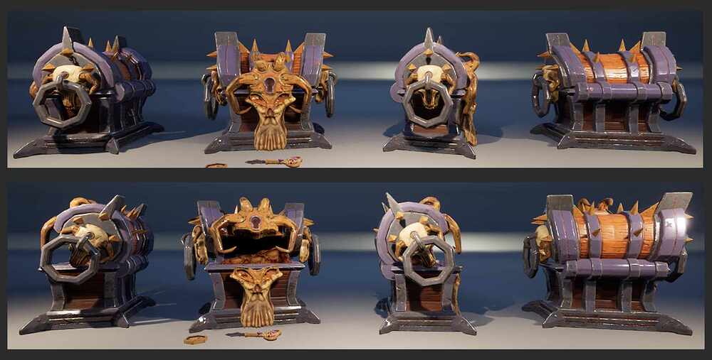 Stylized Demon Chest Render Unreal
