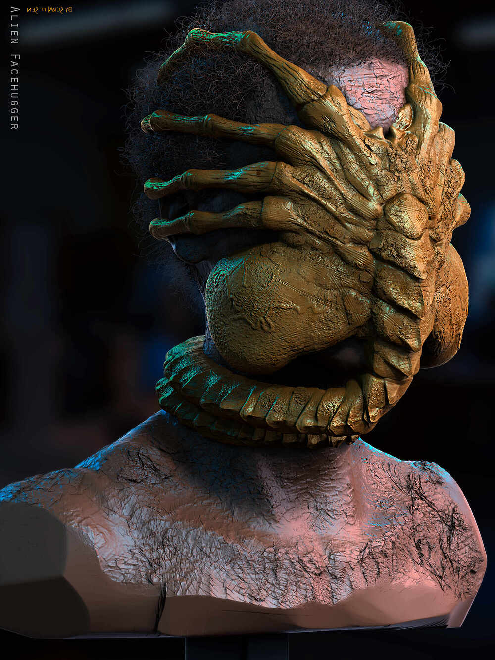 Alien_Facehugger_Digital_Sculpture_SurajitSen_Aug2024