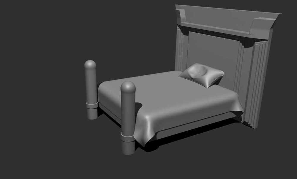 bed with back board1