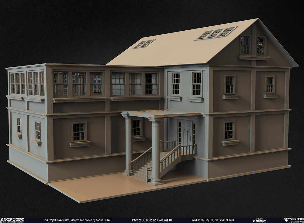 Pack of 30 Buildings Vol 01 Sculpted by Yacine BRINIS Set 030