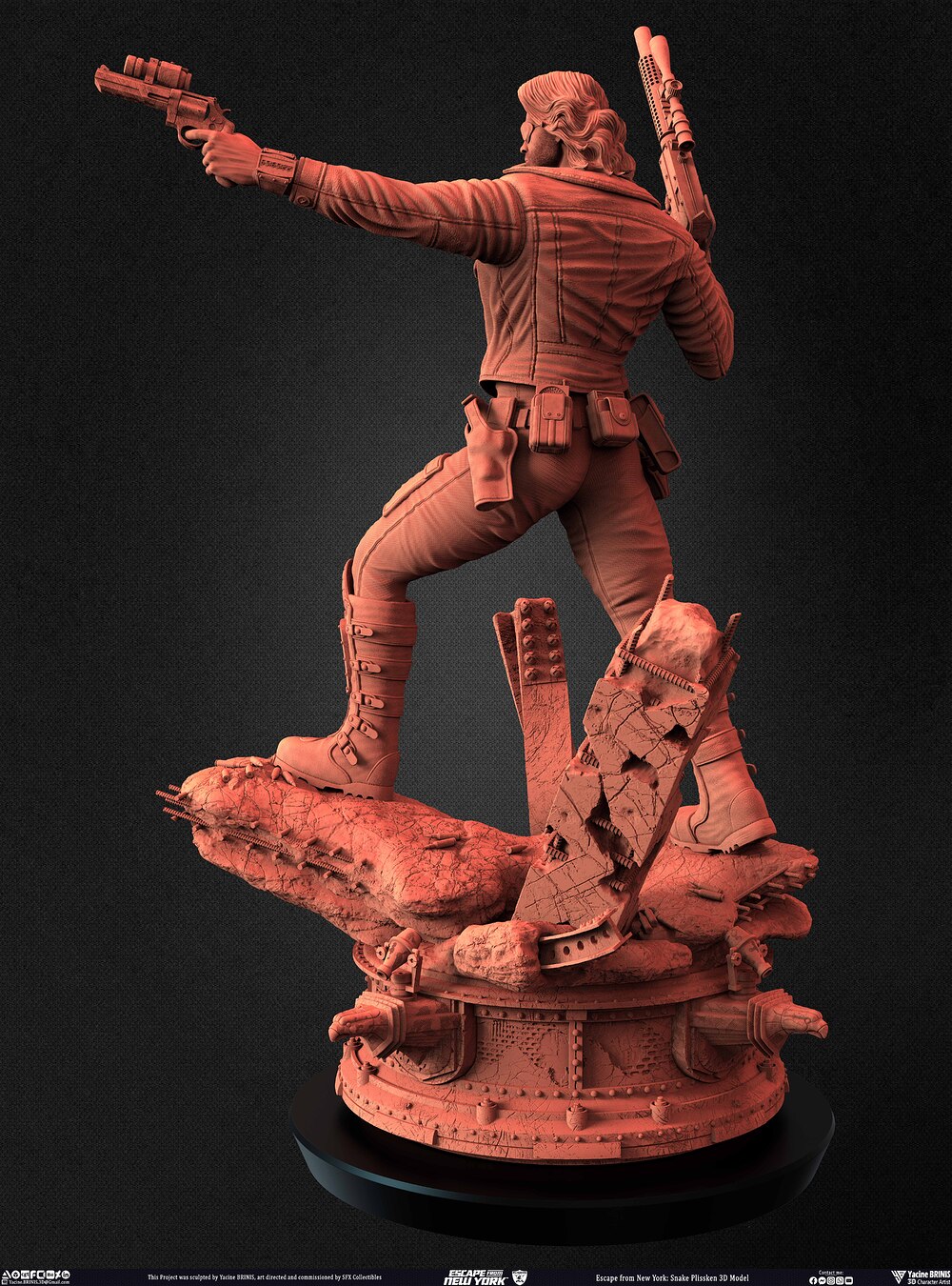 Escape from New York Snake Plissken sculpted by Yacine BRINIS 008