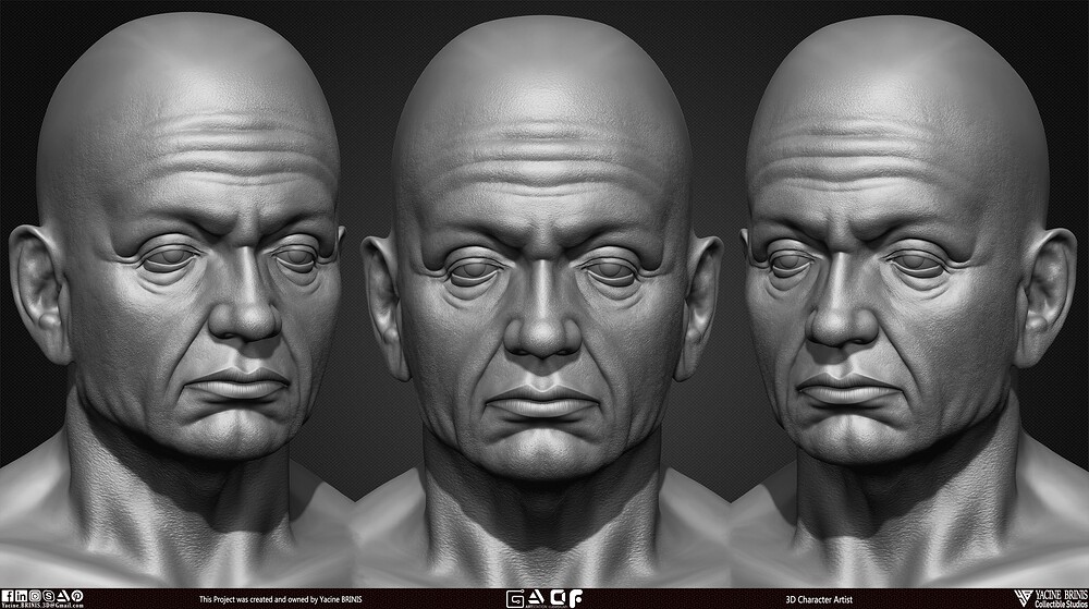 Old Man Basemesh 3D Model By Yacine BRINIS Anatomy Set 006