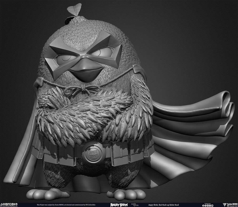 Red Mash up Angry Birds Movie 02 Robin Hood Rovio Entertainment sculpted By Yacine BRINIS 005