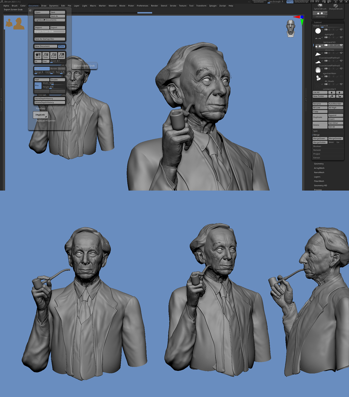 Bertrand russel by vahid ahmadi9 zbrush