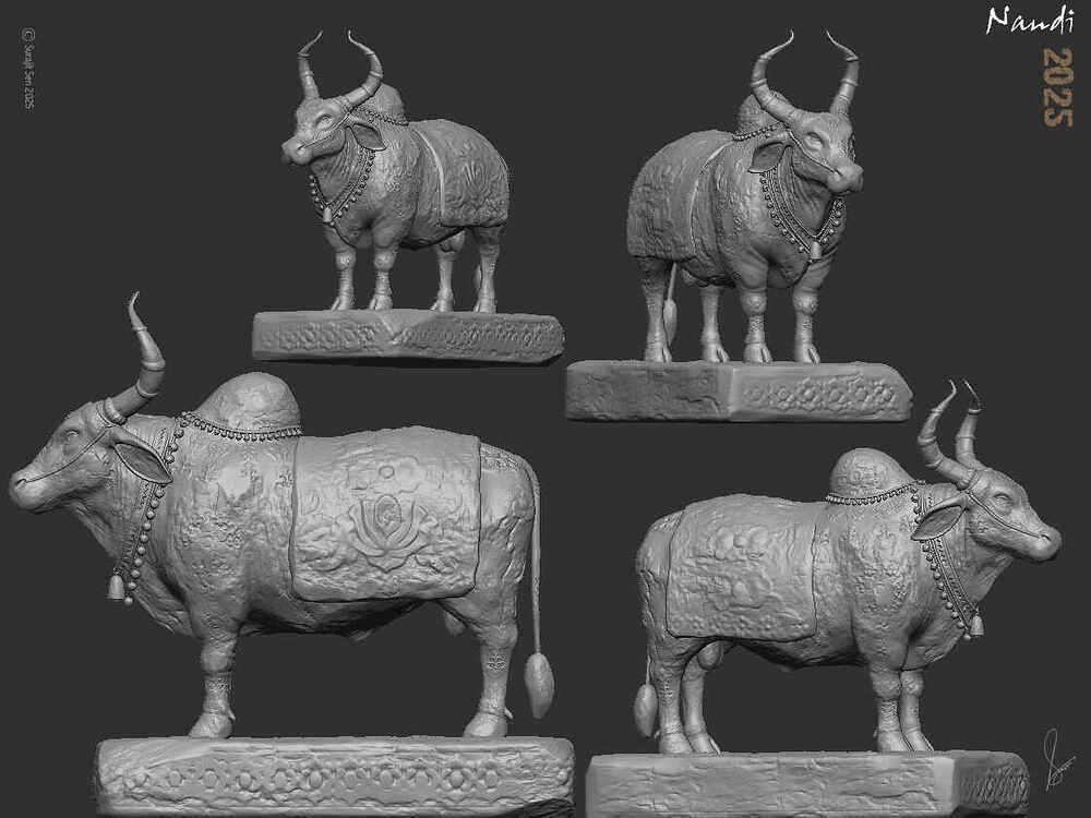 Nandi_Digital_Sculpture_SurajitSen_Jul2025_WIP