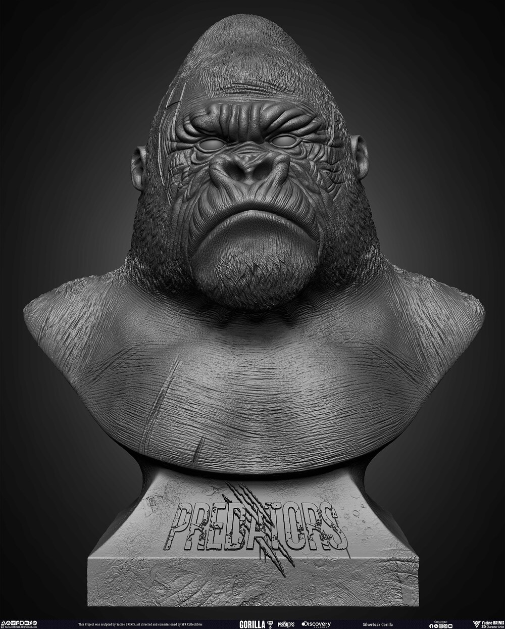 Silverback Gorilla Predator sculpted by Yacine BRINIS 001
