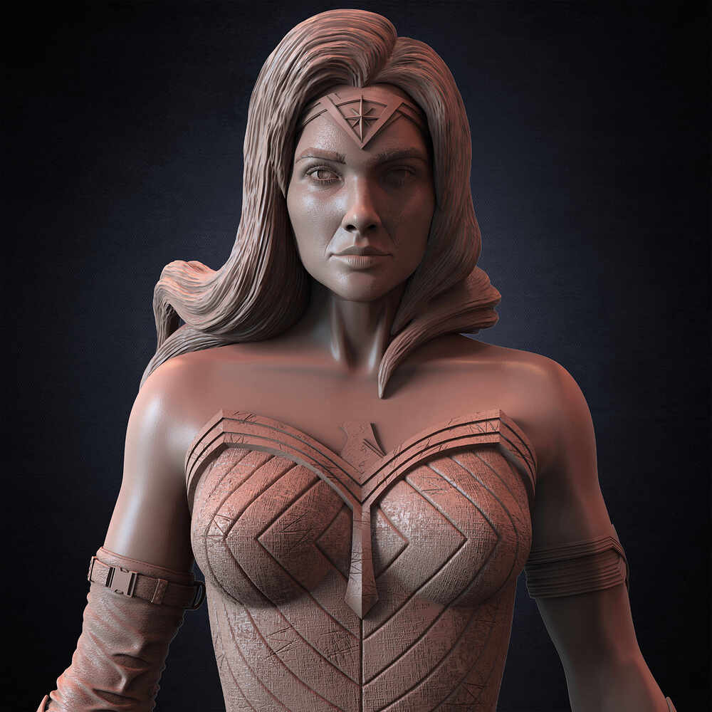 Wonder Woman Gal Gadot 3D Model sculpted by Yacine BRINIS 033