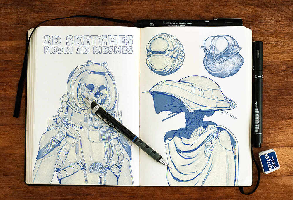 ZBrush_BPR_filters_for_2D_Sketches_Example_05